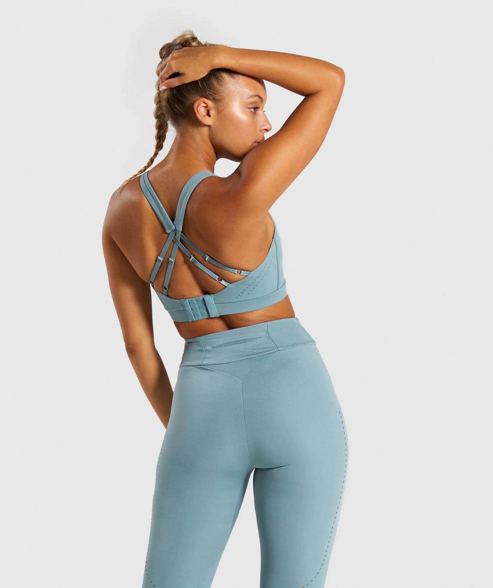 Gymshark Laser Cut Sports Bra - Turquoise