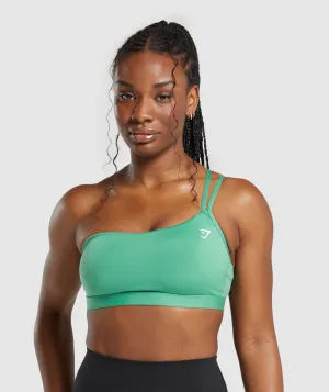 Gymshark One Shoulder Sports Bra - Lagoon Green