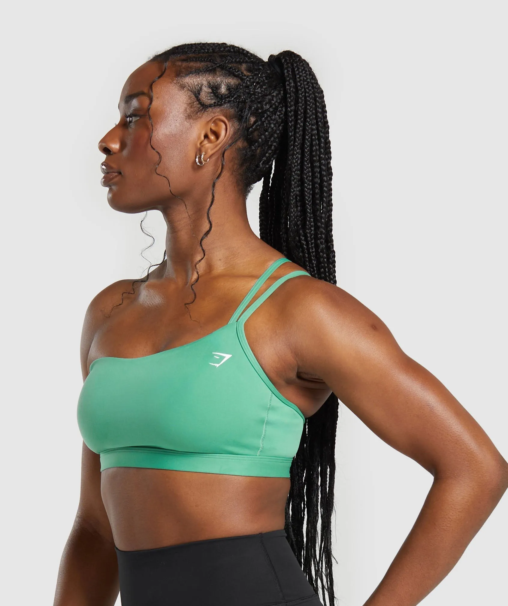 Gymshark One Shoulder Sports Bra - Lagoon Green