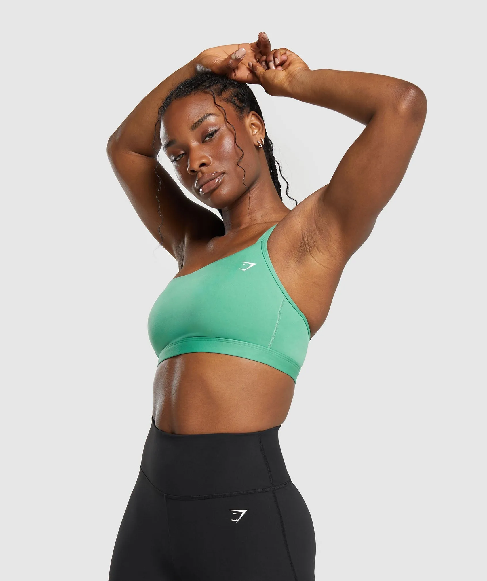 Gymshark One Shoulder Sports Bra - Lagoon Green