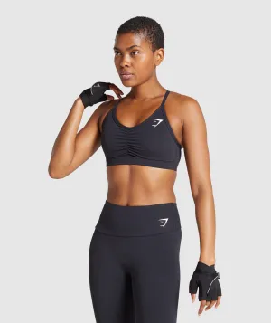 Gymshark Ruched Training Sports Bra - Black