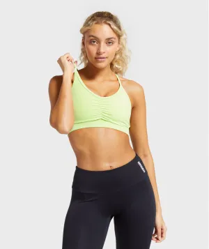 Gymshark Ruched Training Sports Bra - Lime