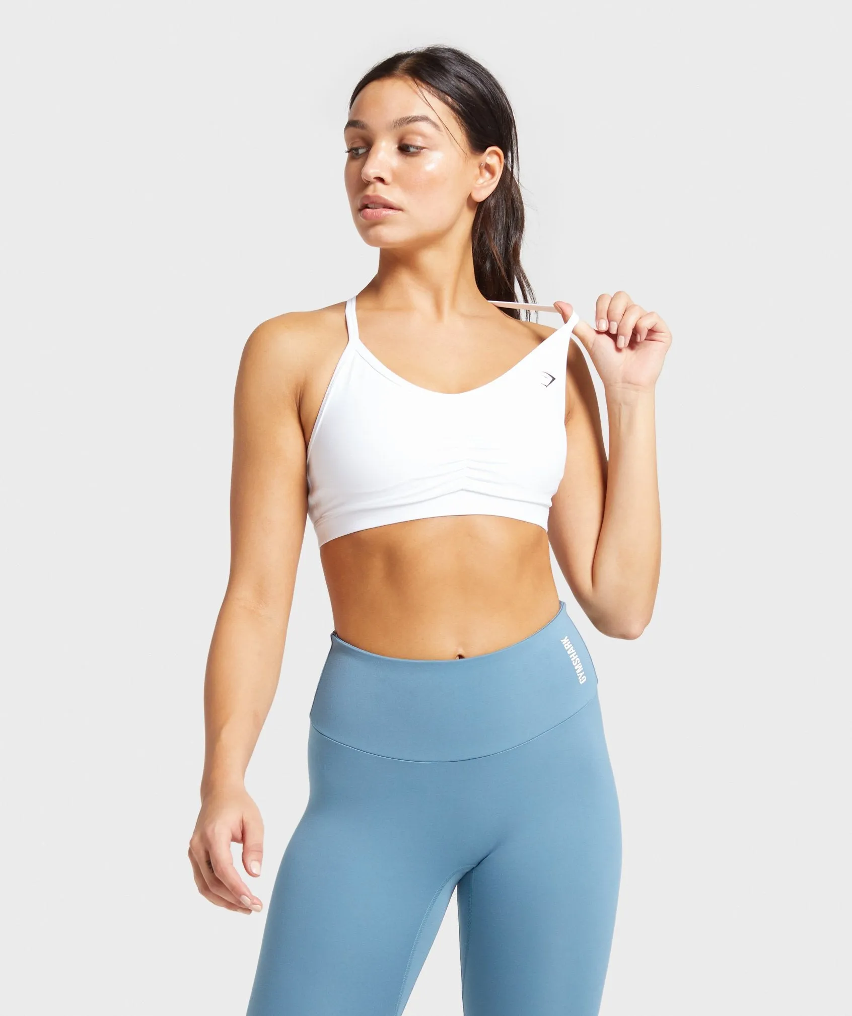 Gymshark Ruched Training Sports Bra - White