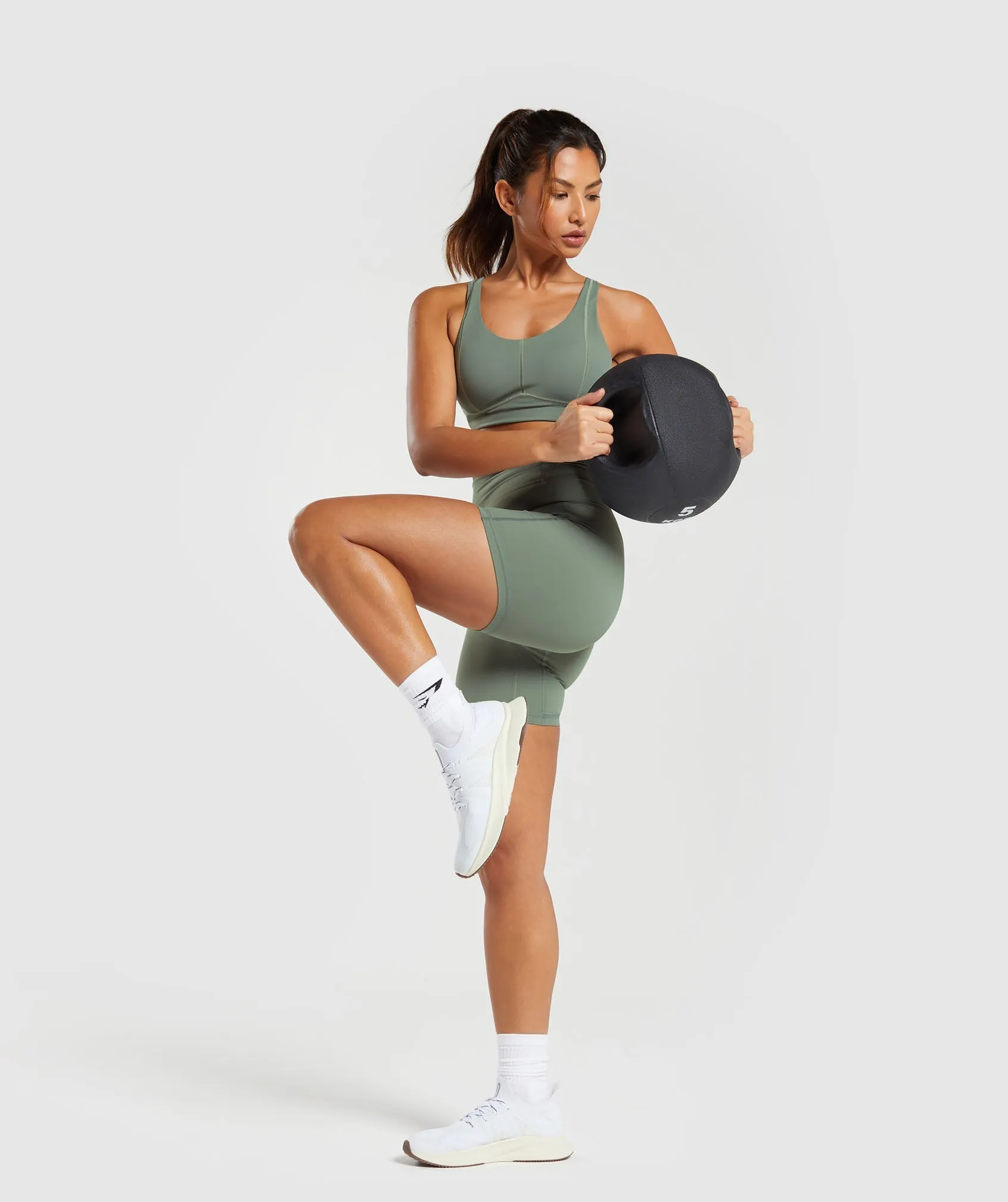 Gymshark Stitch Feature Sports Bra - Unit Green