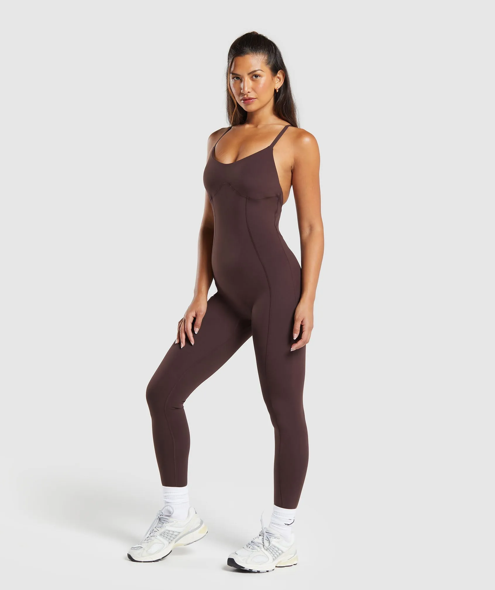 Gymshark Strappy All in One Full length - Heritage Brown