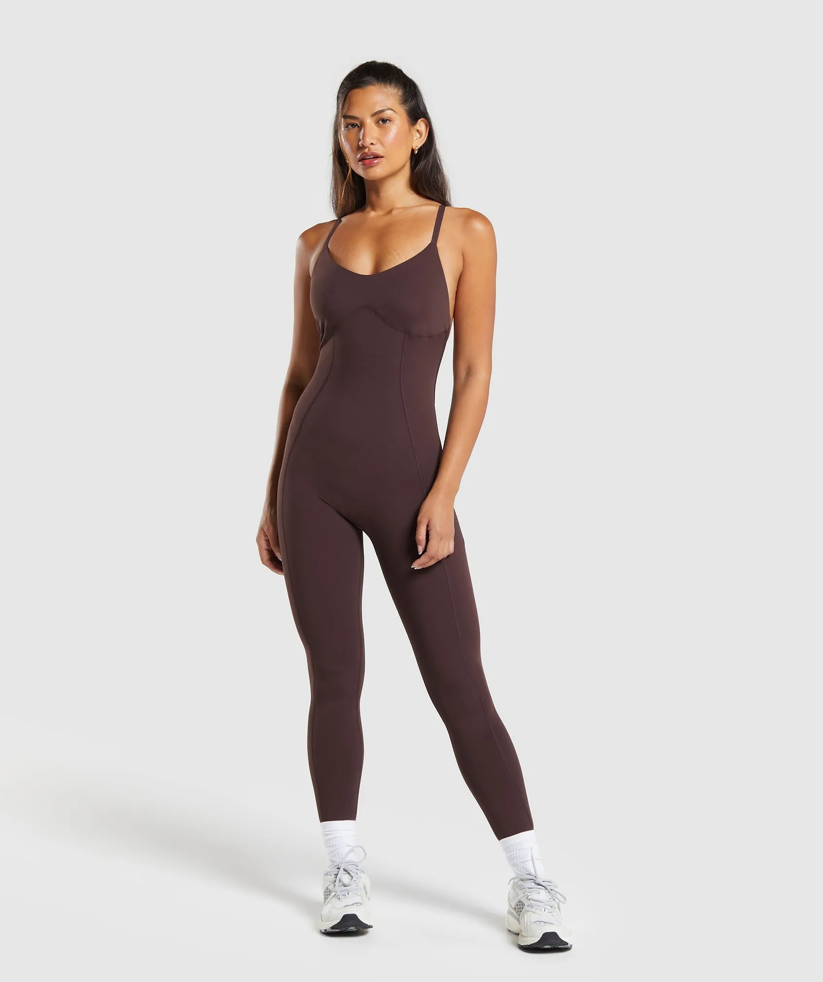 Gymshark Strappy All in One Full length - Heritage Brown