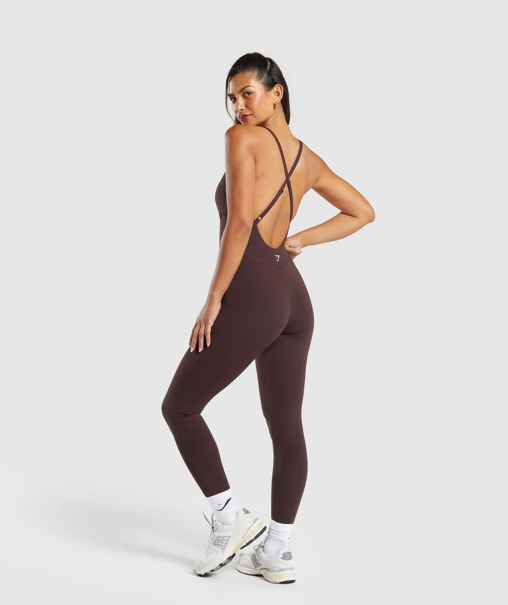 Gymshark Strappy All in One Full length - Heritage Brown