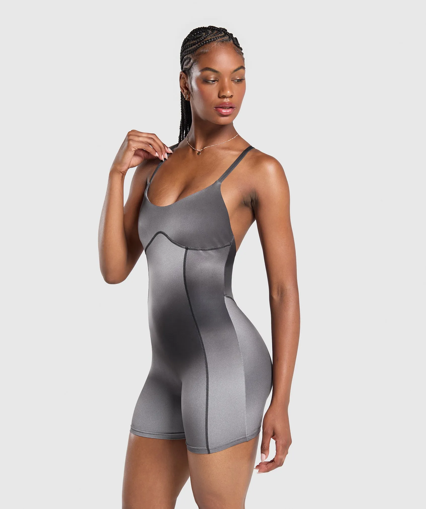 Gymshark Strappy All in One - Metal Grey