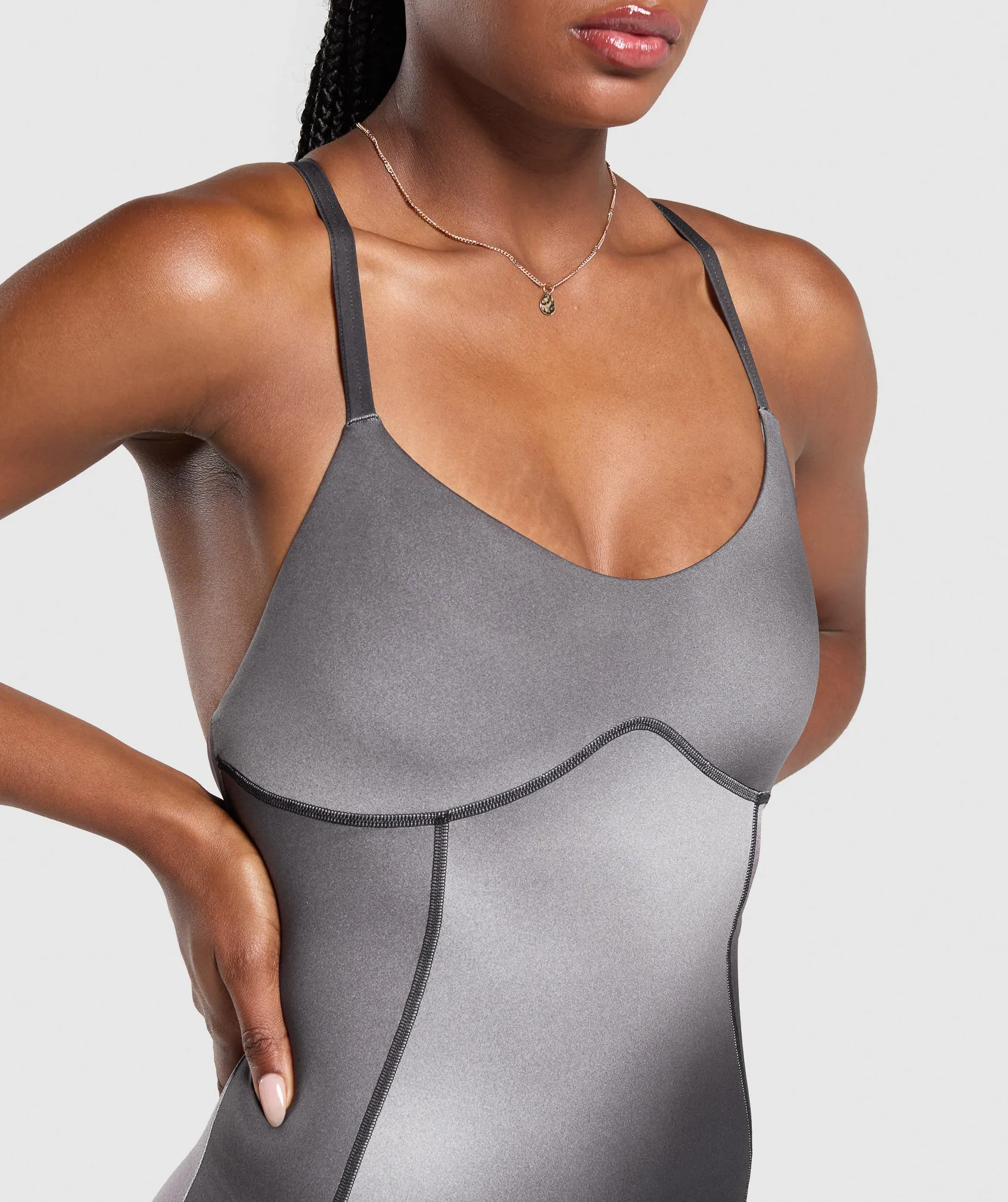 Gymshark Strappy All in One - Metal Grey