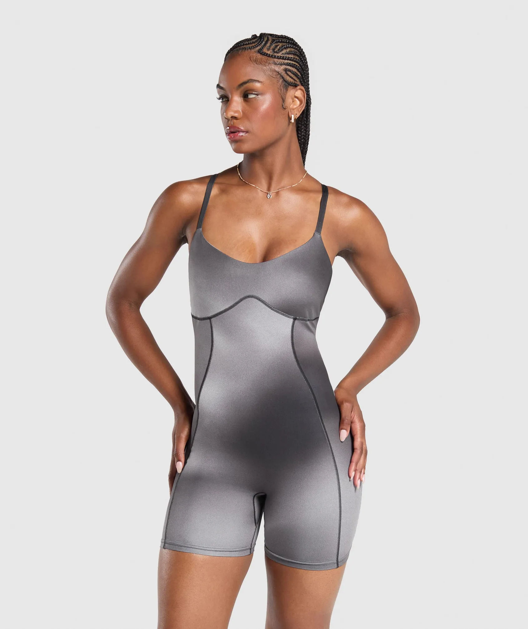 Gymshark Strappy All in One - Metal Grey