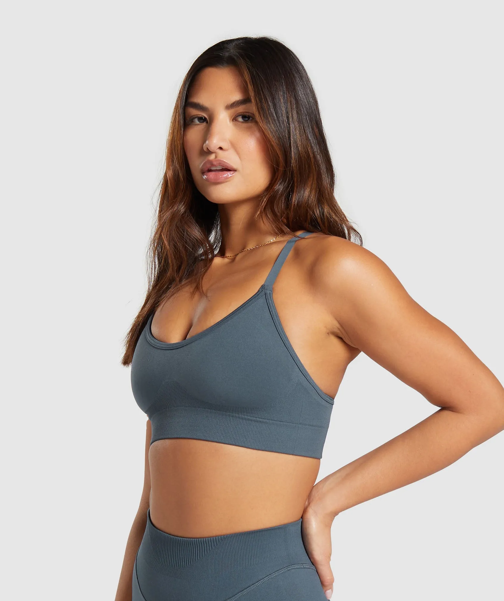 Gymshark Sweat Seamless Sports Bra 2.0 - Titanium Blue