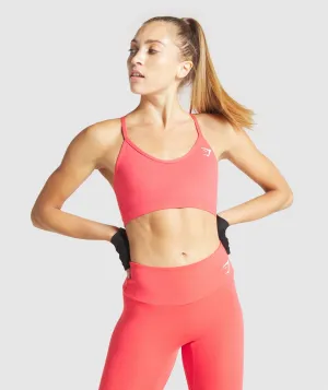 Gymshark V Neck Training Sports Bra - Red