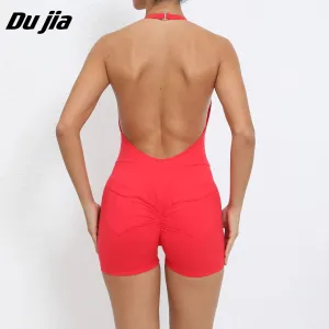 Halter Spors Bra Backless Jumpsuit