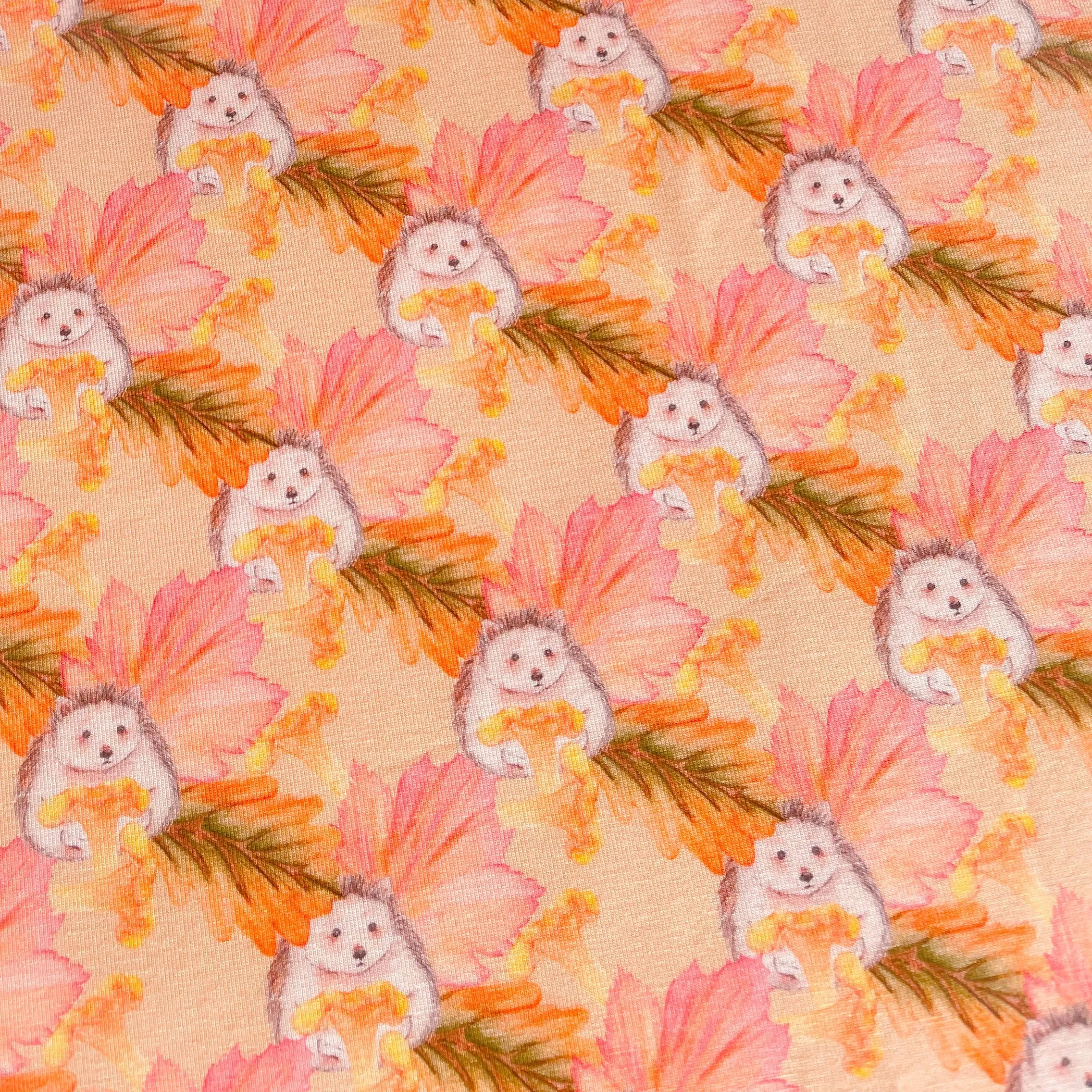 Hazel the Hedgehog Bamboo Jersey Print Yardage