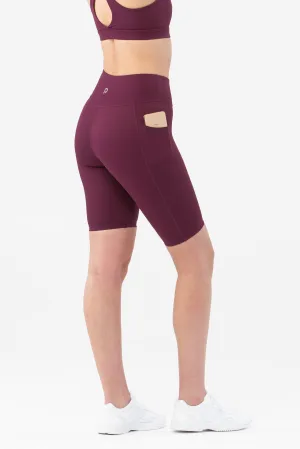 High Rise Berry Pocket Bike Shorts