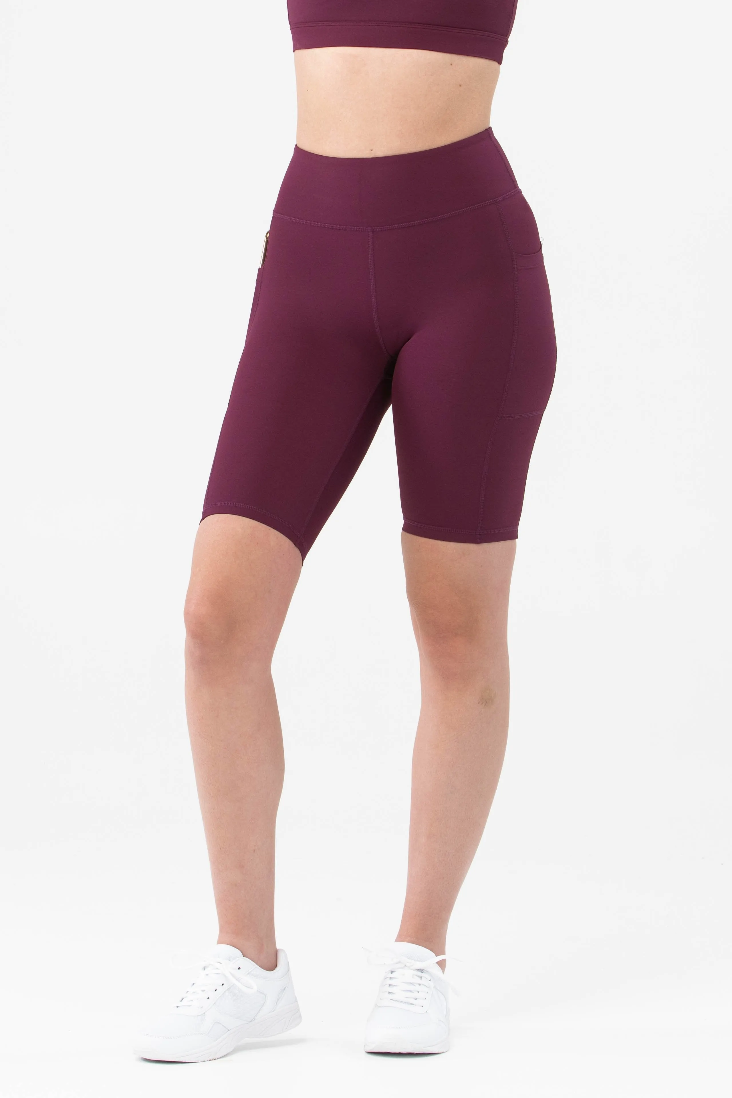 High Rise Berry Pocket Bike Shorts