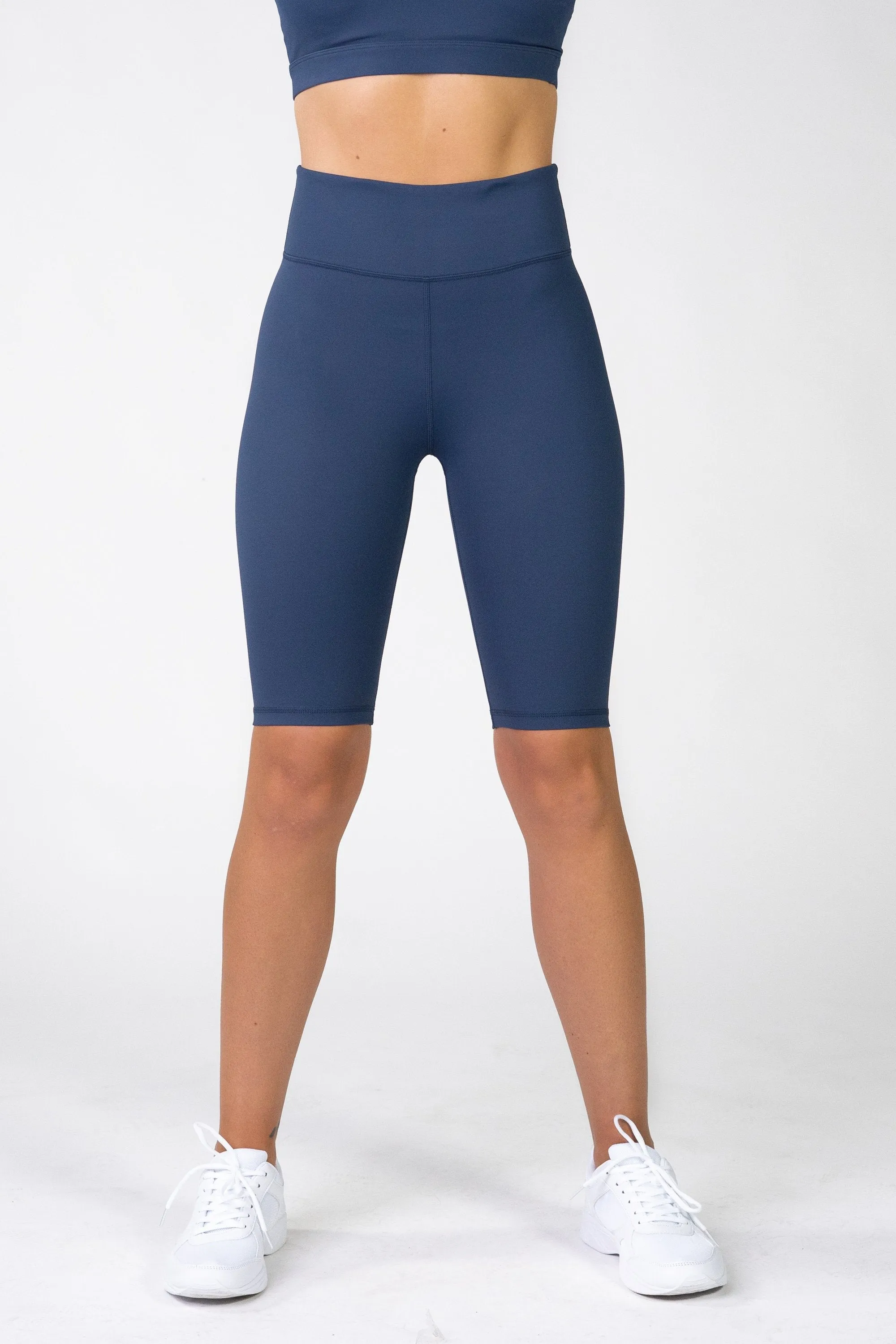 High Rise Infinity Navy Bike Shorts