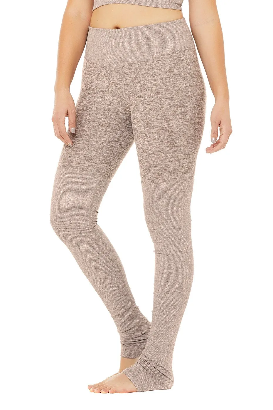 High-Waist Alosoft Goddess Legging - Gravel Heather