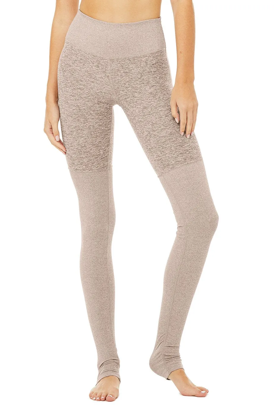 High-Waist Alosoft Goddess Legging - Gravel Heather