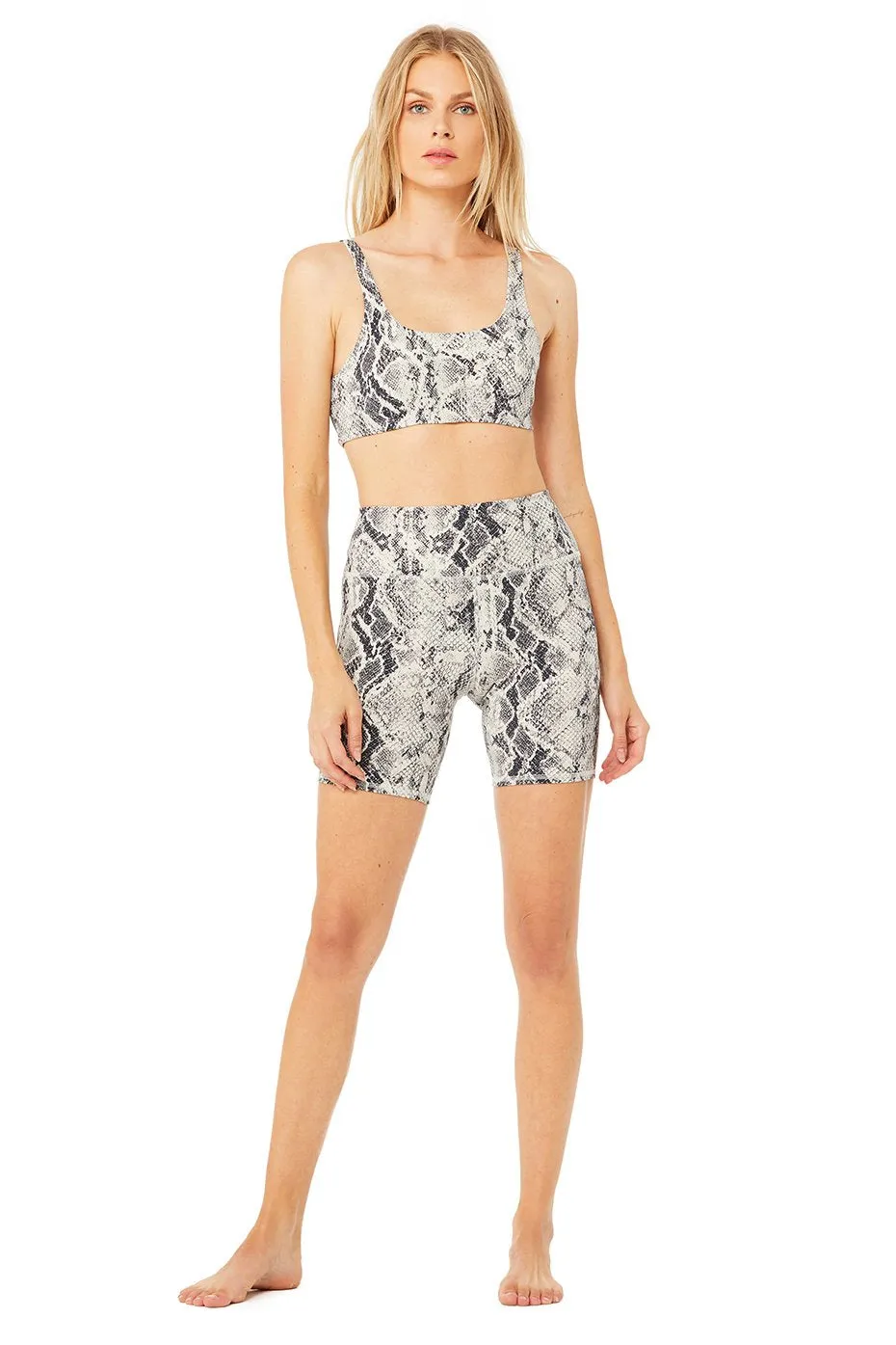 High-Waist Snakeskin Vapor Short - Bone