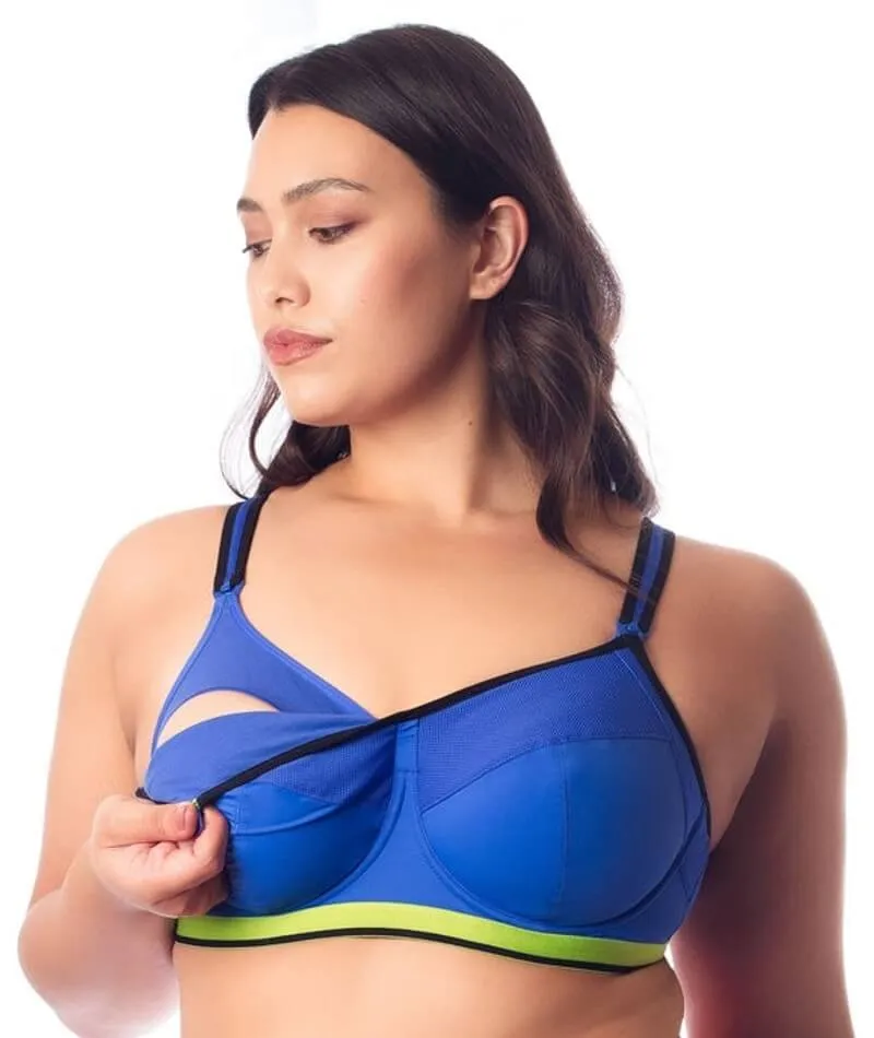 Hotmilk Activate Maternity and Nursing Sports Bra - Royal Blue