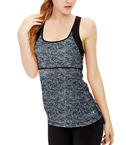 icyzone Women Workout Yoga Spaghetti Strap Racerback Tank Top with Built in Bra