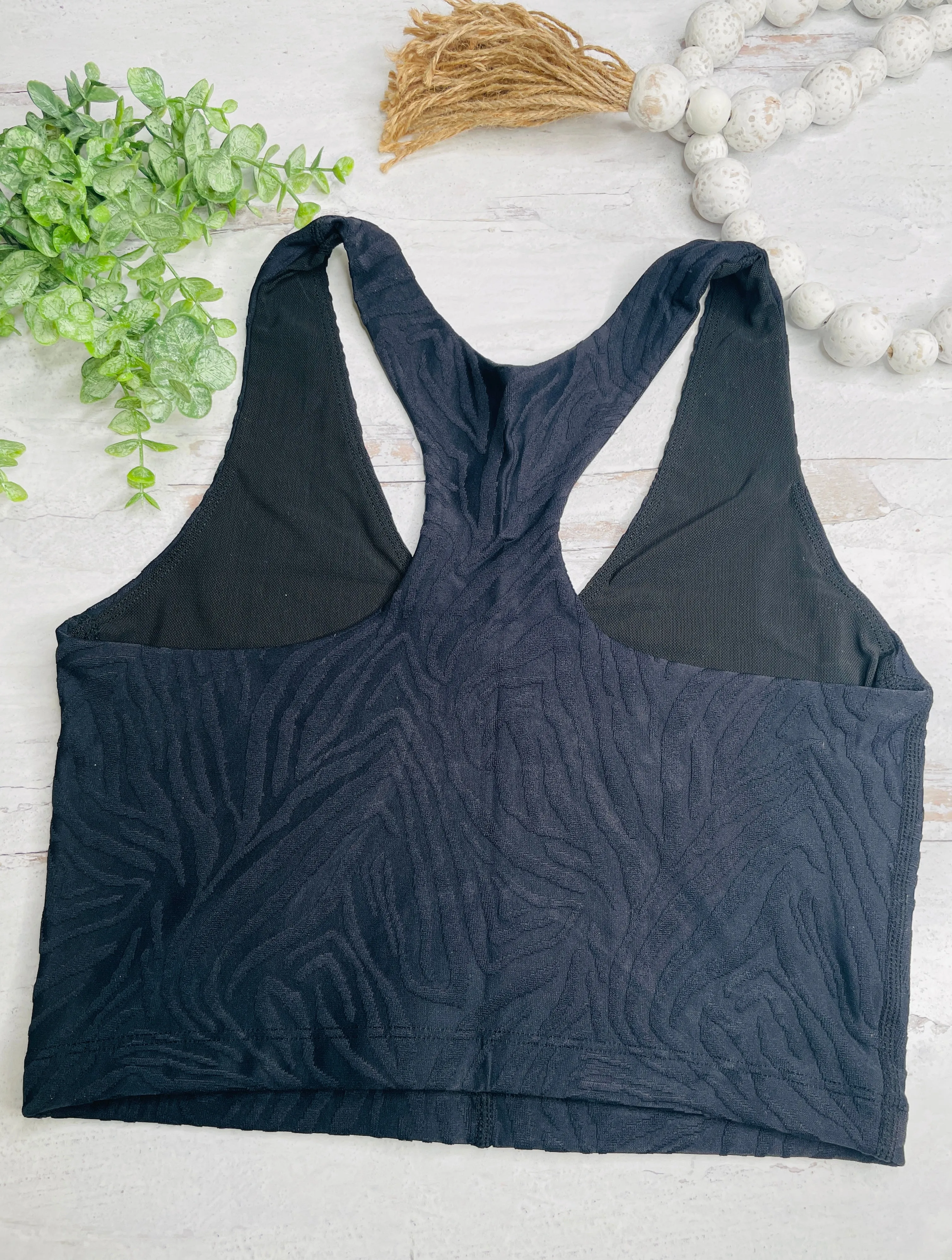 Jacquard Zebra Texture Sports Bra