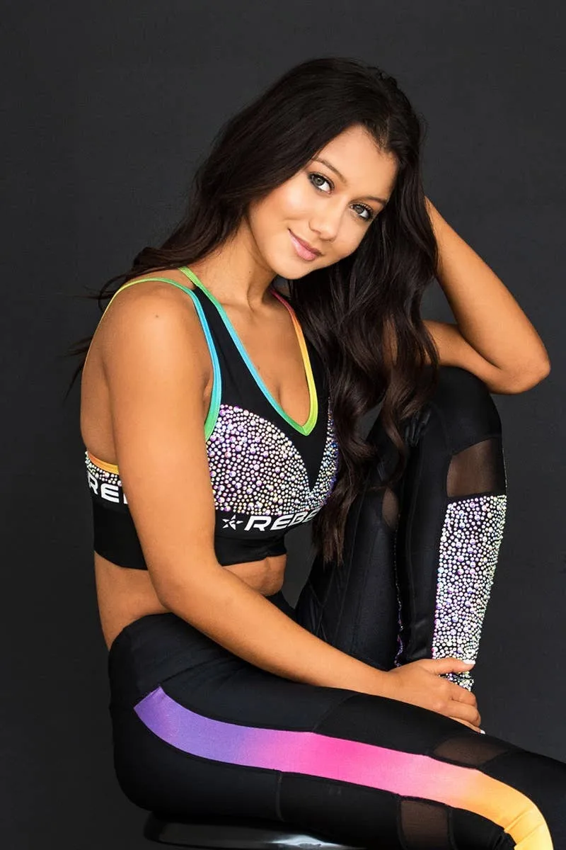 Lara Sports Bra in Rainbow Crystal