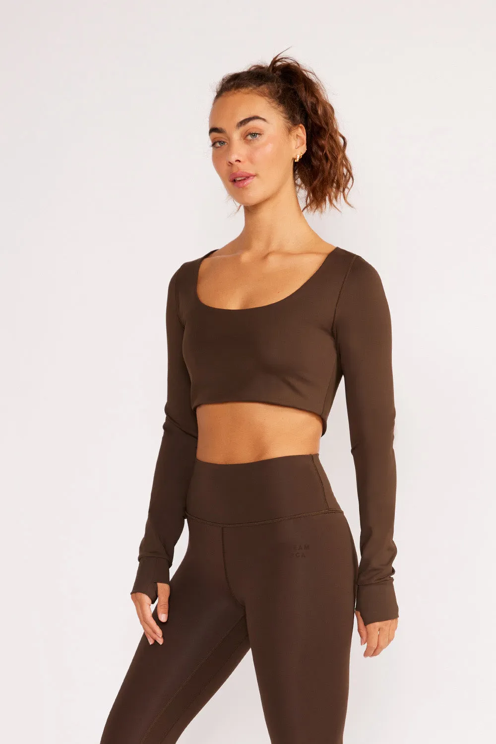 Madison long sleeves crop top chocolate