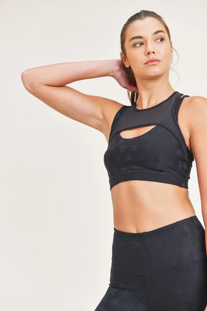 Mono B Textured Star Jacquard TACTEL® Sports Bra