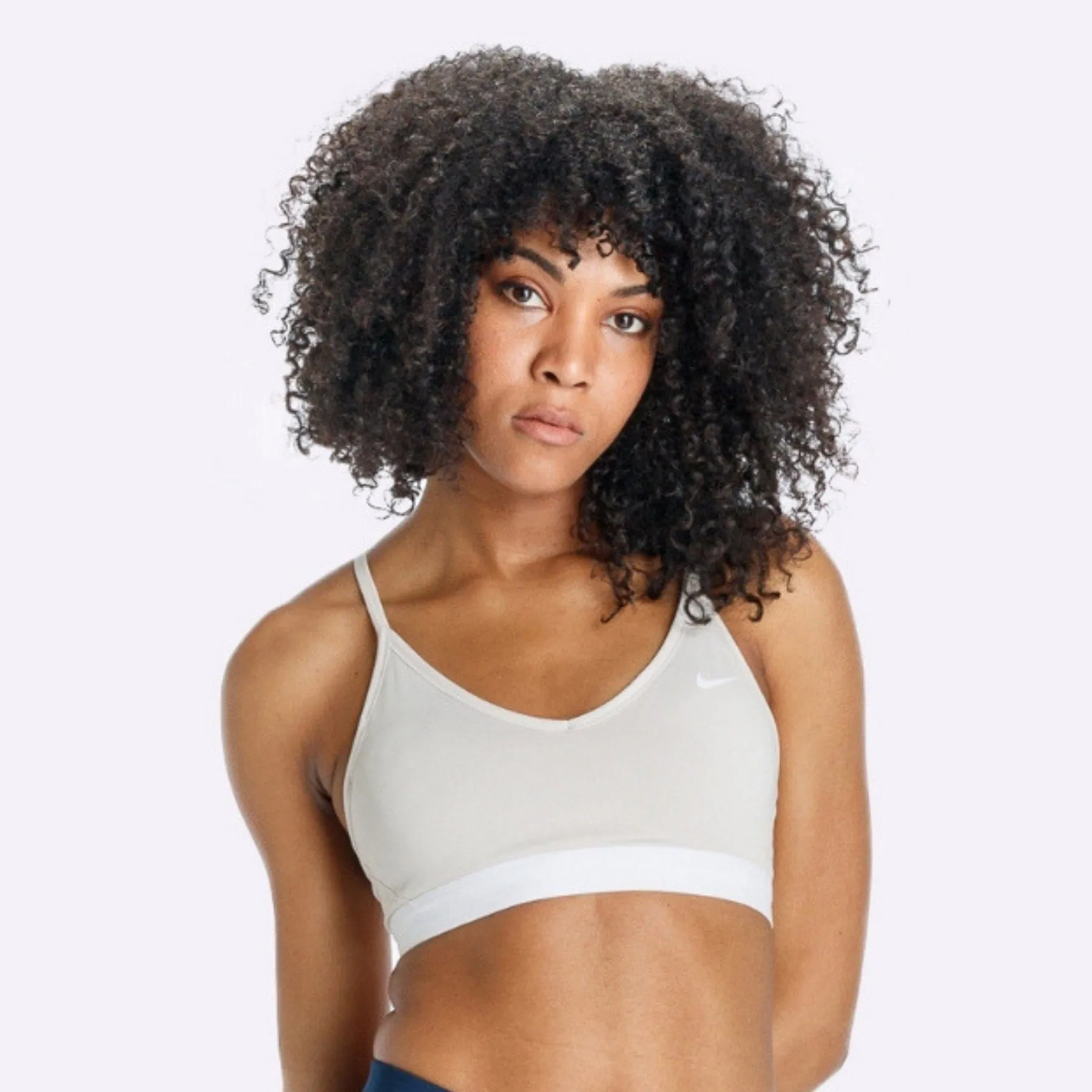 Nike Indy - Women's Sports Bra - Desert Sand/White