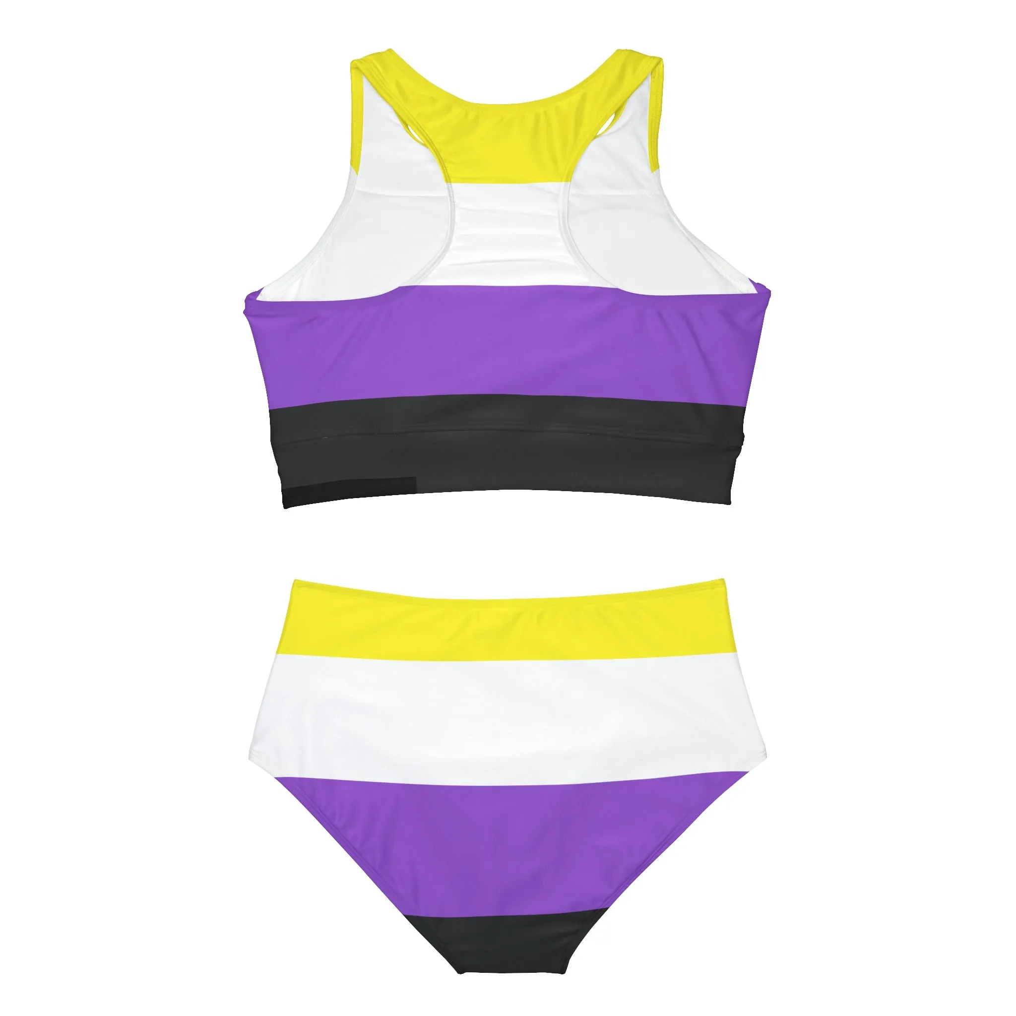 Non Binary Pride Flag Sporty Bikini Set