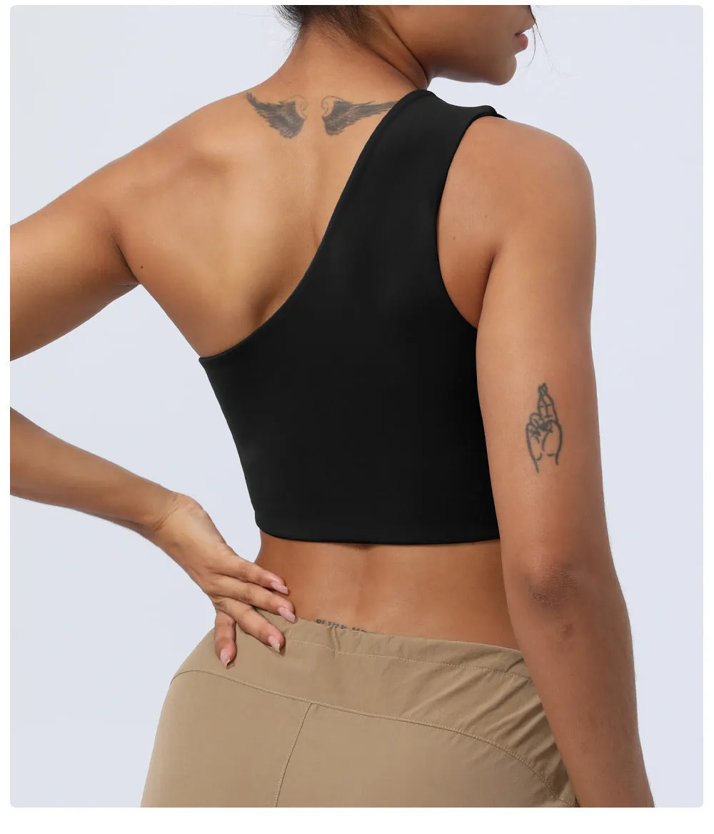 Oblique One Shoulder Yoga Bra