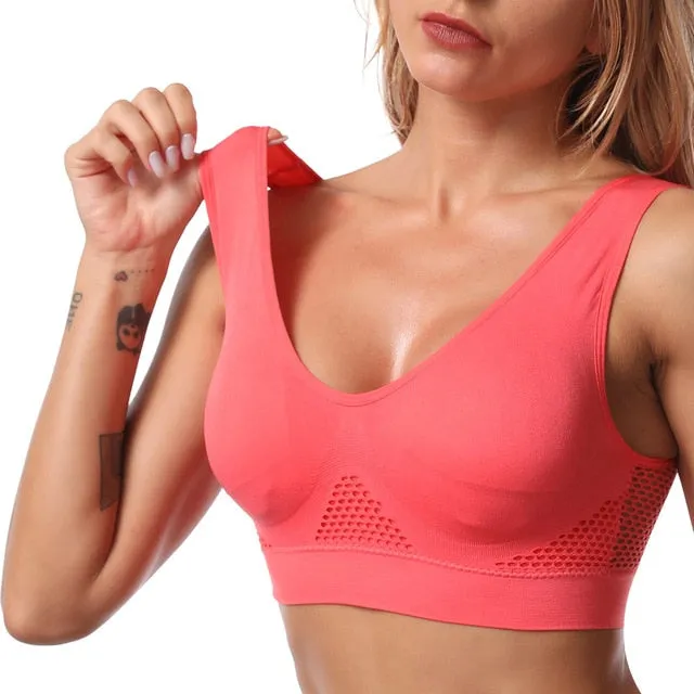 OCW High Impact Sport Bra Wireless Anti-Sweat Breathable Elastic Plus Size