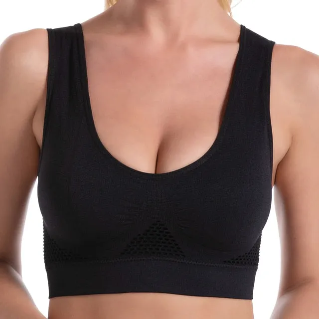 OCW High Impact Sport Bra Wireless Anti-Sweat Breathable Elastic Plus Size