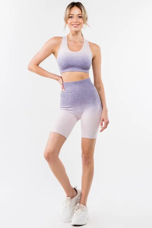 Ombre Seamless Biker Short Set