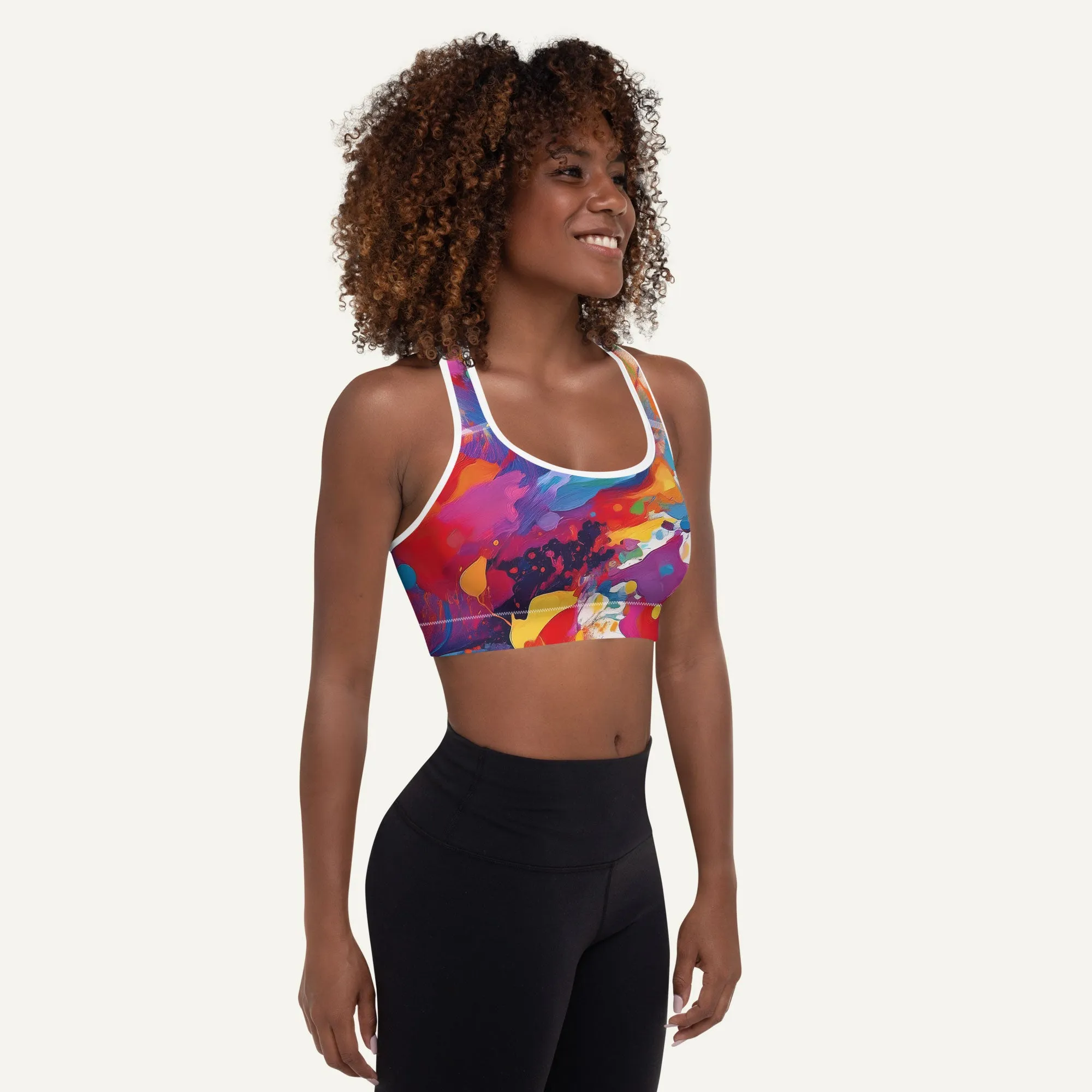 Paint Splatters Padded Sports Bra