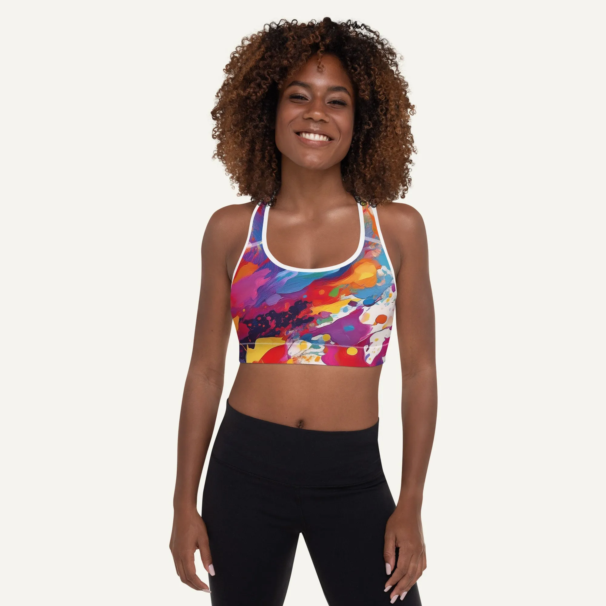 Paint Splatters Padded Sports Bra