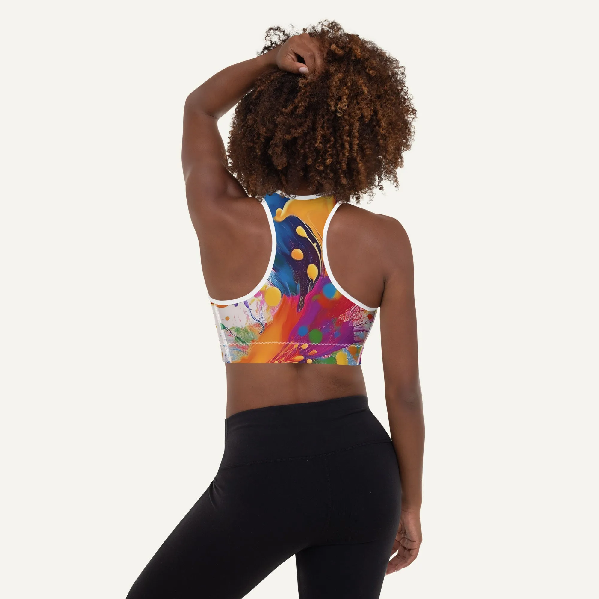 Paint Splatters Padded Sports Bra