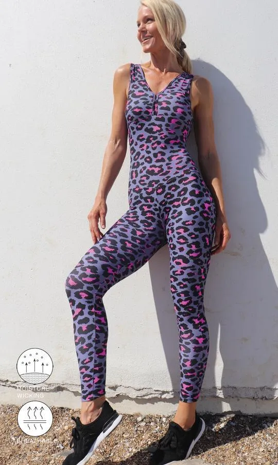 Pink Leopard Unitard