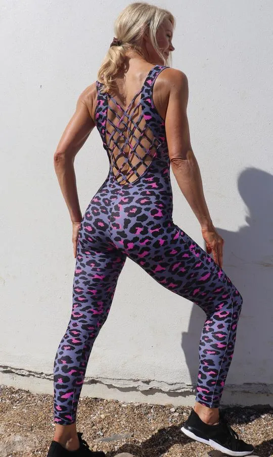 Pink Leopard Unitard