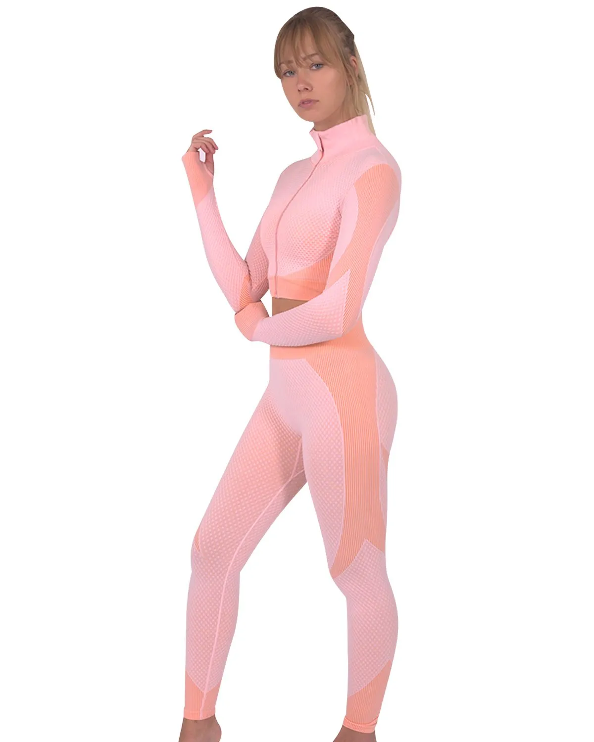 Pink Trois Seamless Leggings & Sports Top 2 Set