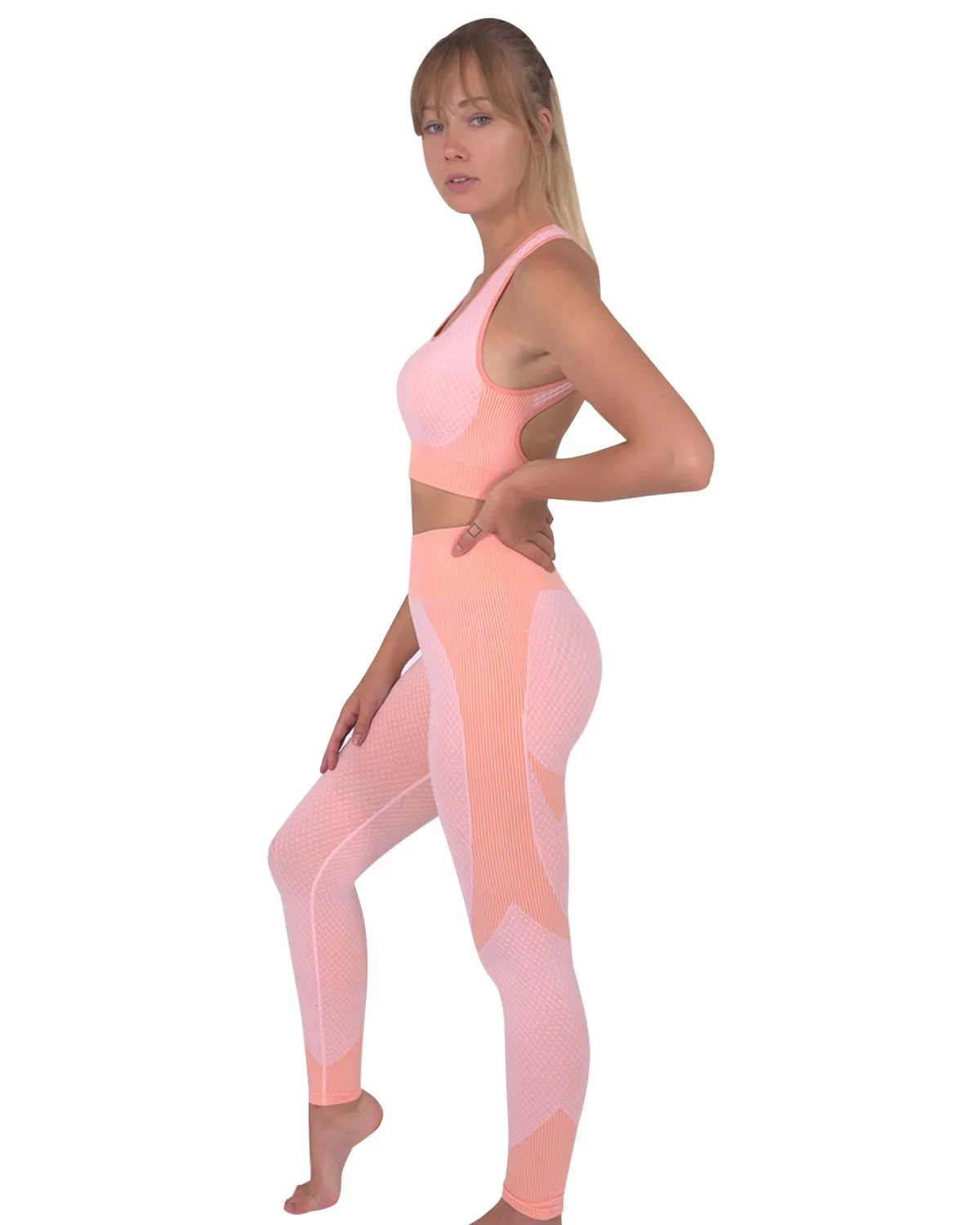 Pink Trois Seamless Leggings & Sports Top 2 Set