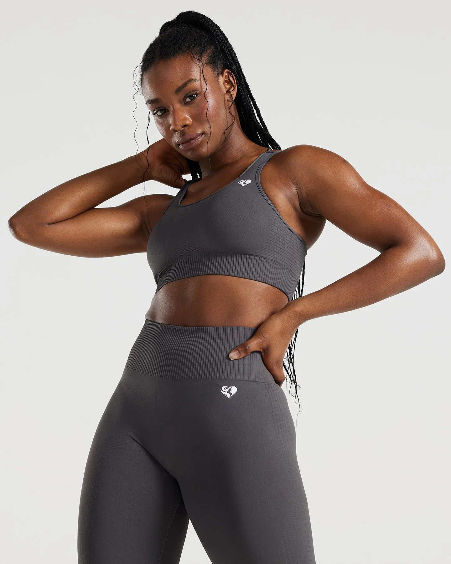 Power Seamless Sports Bra | Graphite