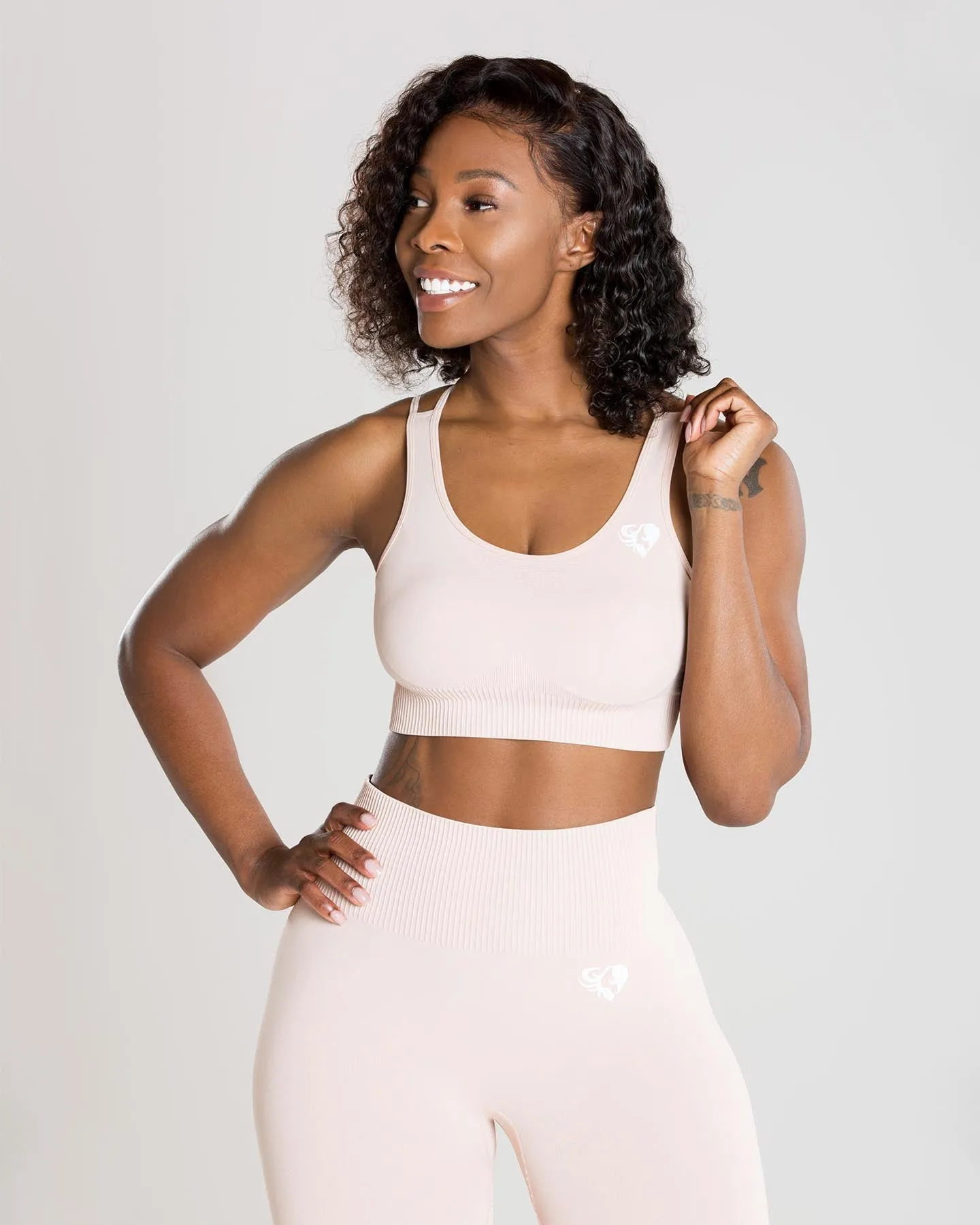 Power Seamless Sports Bra | Nude