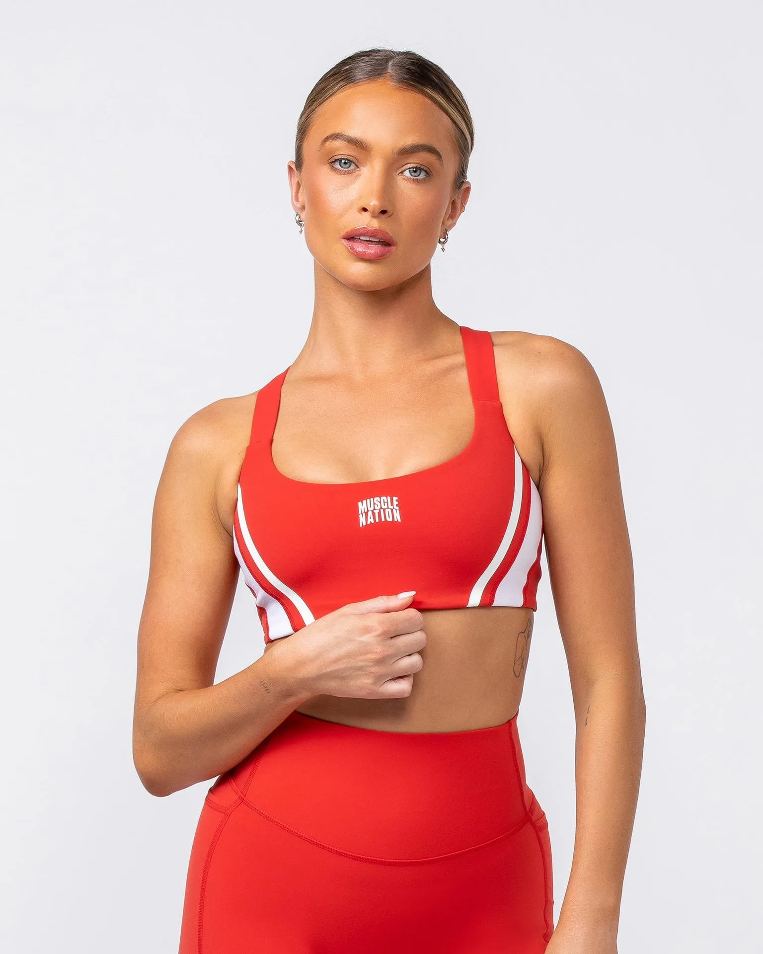 Precision Bra - Crimson / White