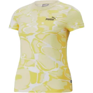 Puma Women's Summer Splash Tee - Yellow / White