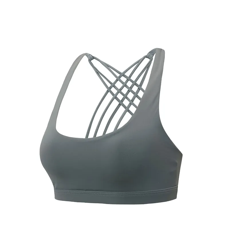 Push Up Cross Back Sports Bra