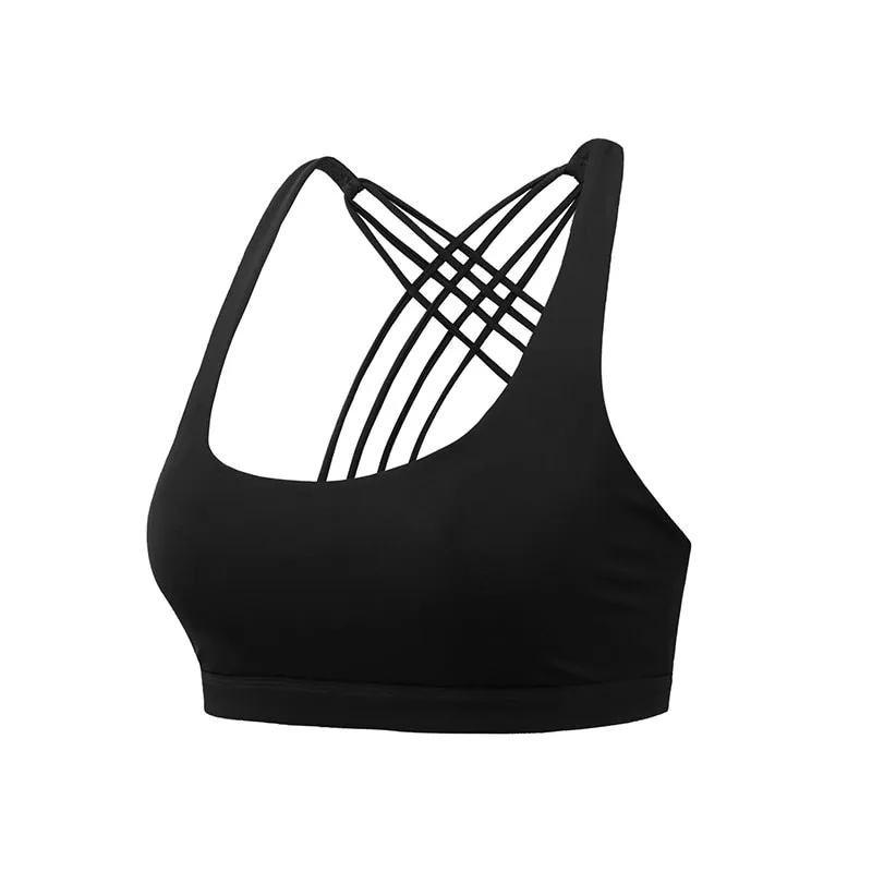 Push Up Cross Back Sports Bra