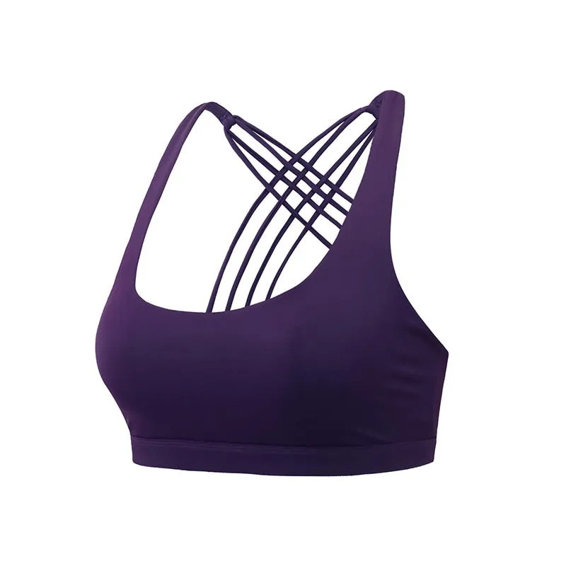 Push Up Cross Back Sports Bra